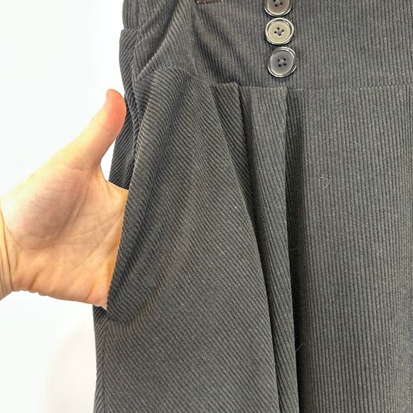Belle Poque Womens Black Corduroy Flowy Pleated Maxi Skirt Size XL - Picture 5 of 16